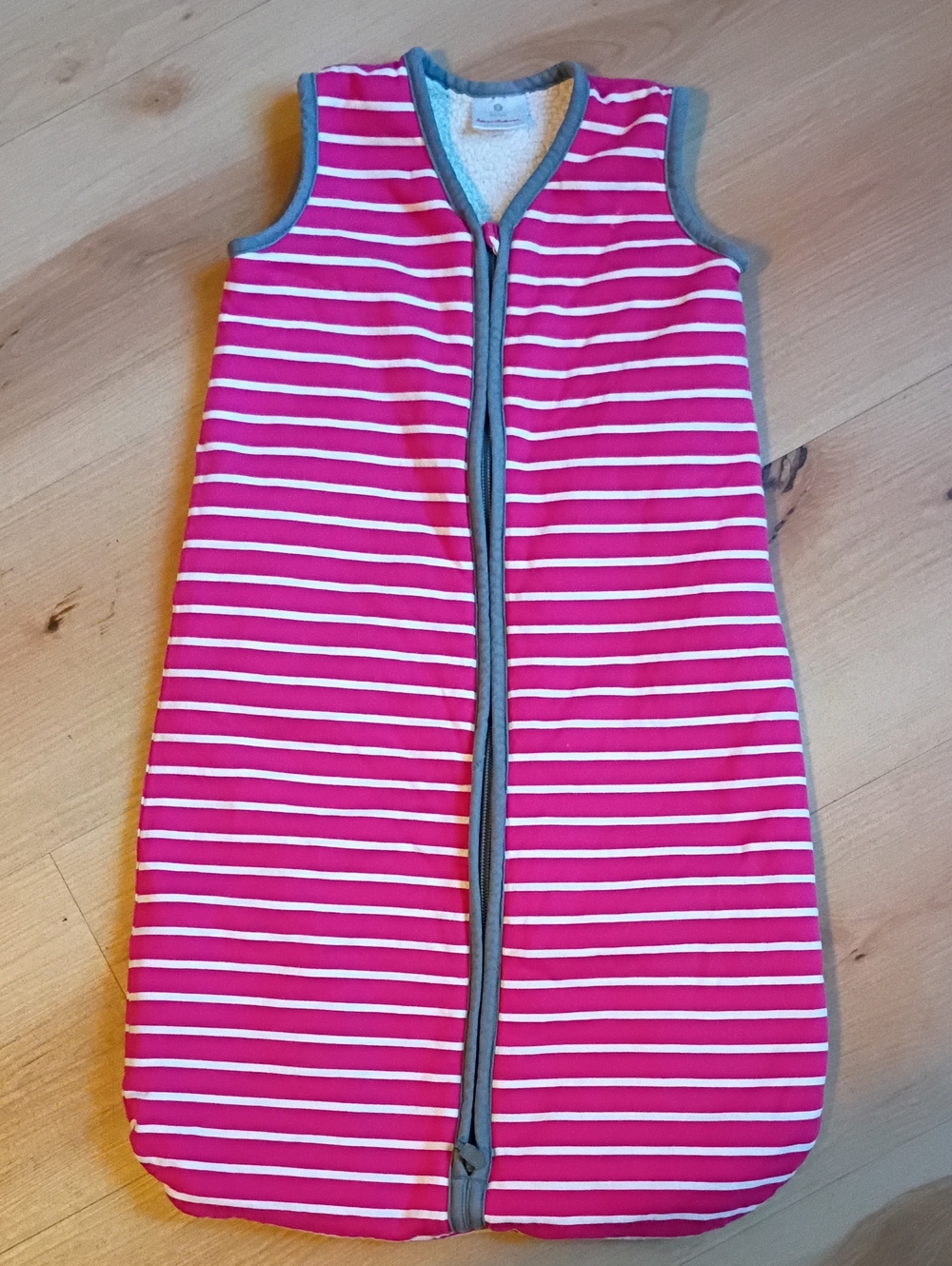 Hanna Andersson Pink and White Striped Sleeveless Sleep Sack